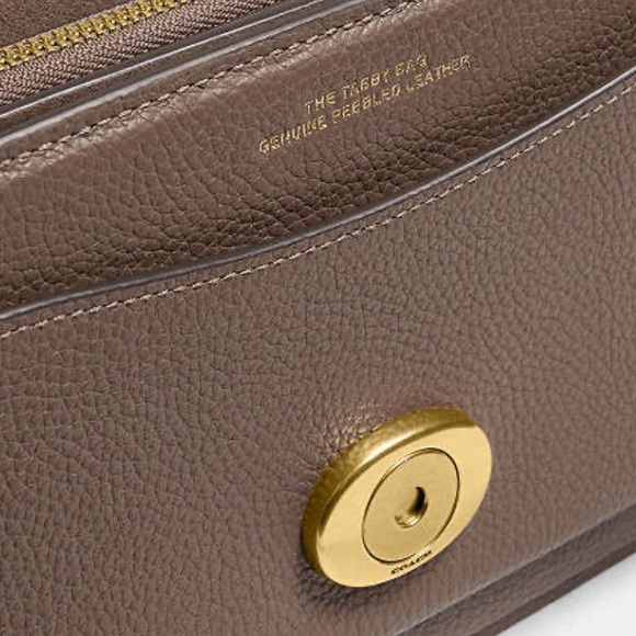 COACH Tabby Shoulder Bag 26 Polished Pebble Leather Brass/Dark Stone NWOT - Picture 4 of 14